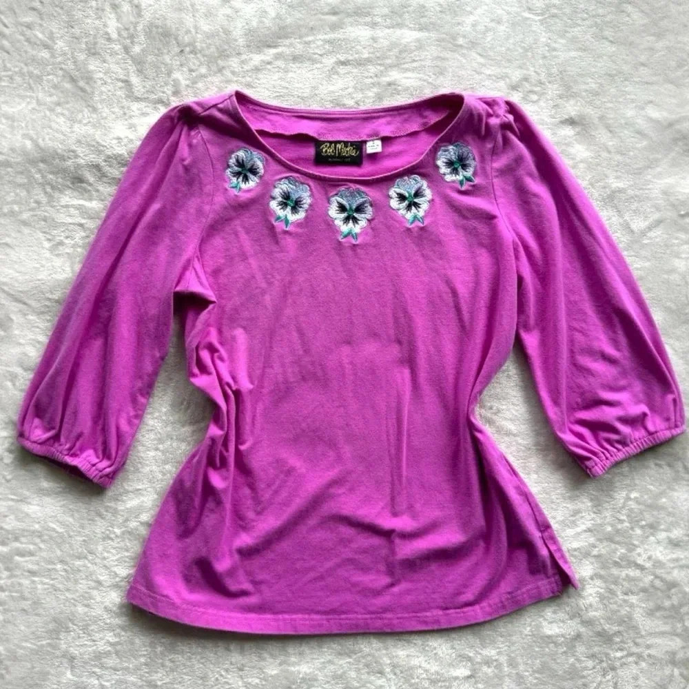 Purple Embroidered Women's Top